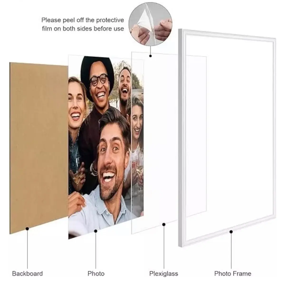 Modern White Rectangular MDF Wood Photo Frame Set of 2 - Classic, Customizable with Glass, Multiple Display Options for 12x12 (with Mat) or 16x16 (without Mat) Images, Ideal for Home Decor Wall Display & Artwork Gifts