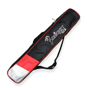 Bratla Cricket Bat Cover Full Length All-in-one Padded Shoulder Strap Black/Red