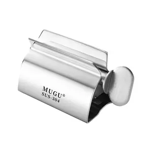 304 Stainless Steel Manual Rotating Toothpaste Squeezer Lazy Toothbrush Holder for Creams Lotions Tubes Efficient Space Saver