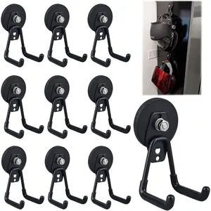 Heavy Duty  Garage Hooks,10 Pack  Large  Hook for Power Drill,Garden Tools,Hose,Pegboard,Garage, Workshop, Storage Hooks for Indoor Outdoor (Black)