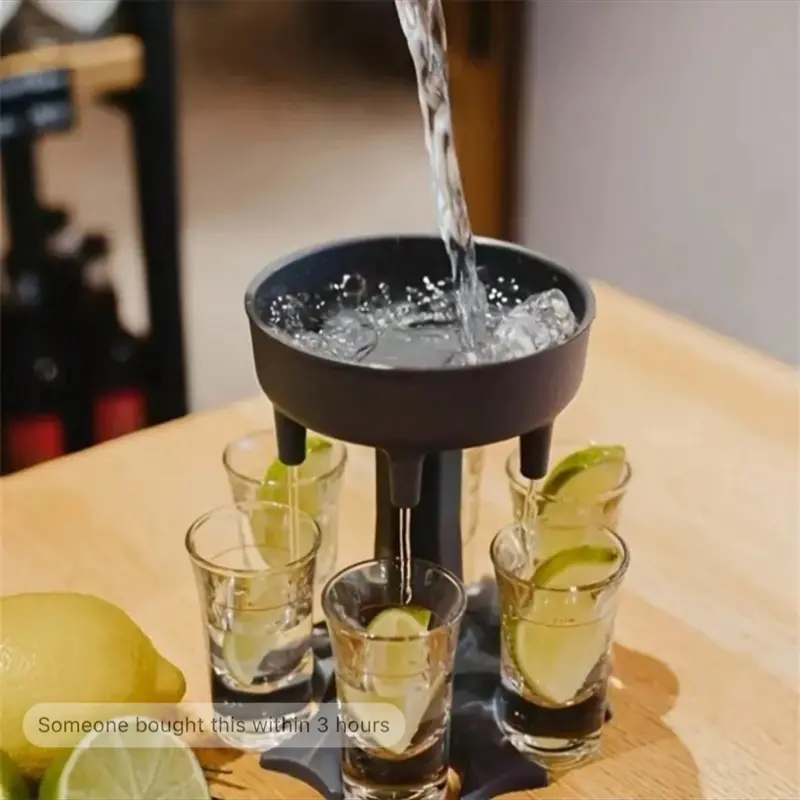 1pc Liquor Dispenser With 6pcs Glass Holders, Party Beverage Pourer, Quick Drinking Game Accessories