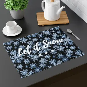 "Let it Snow" Snowflakes - Placemat, 1pc Coasters Tableware Tabletop Winter