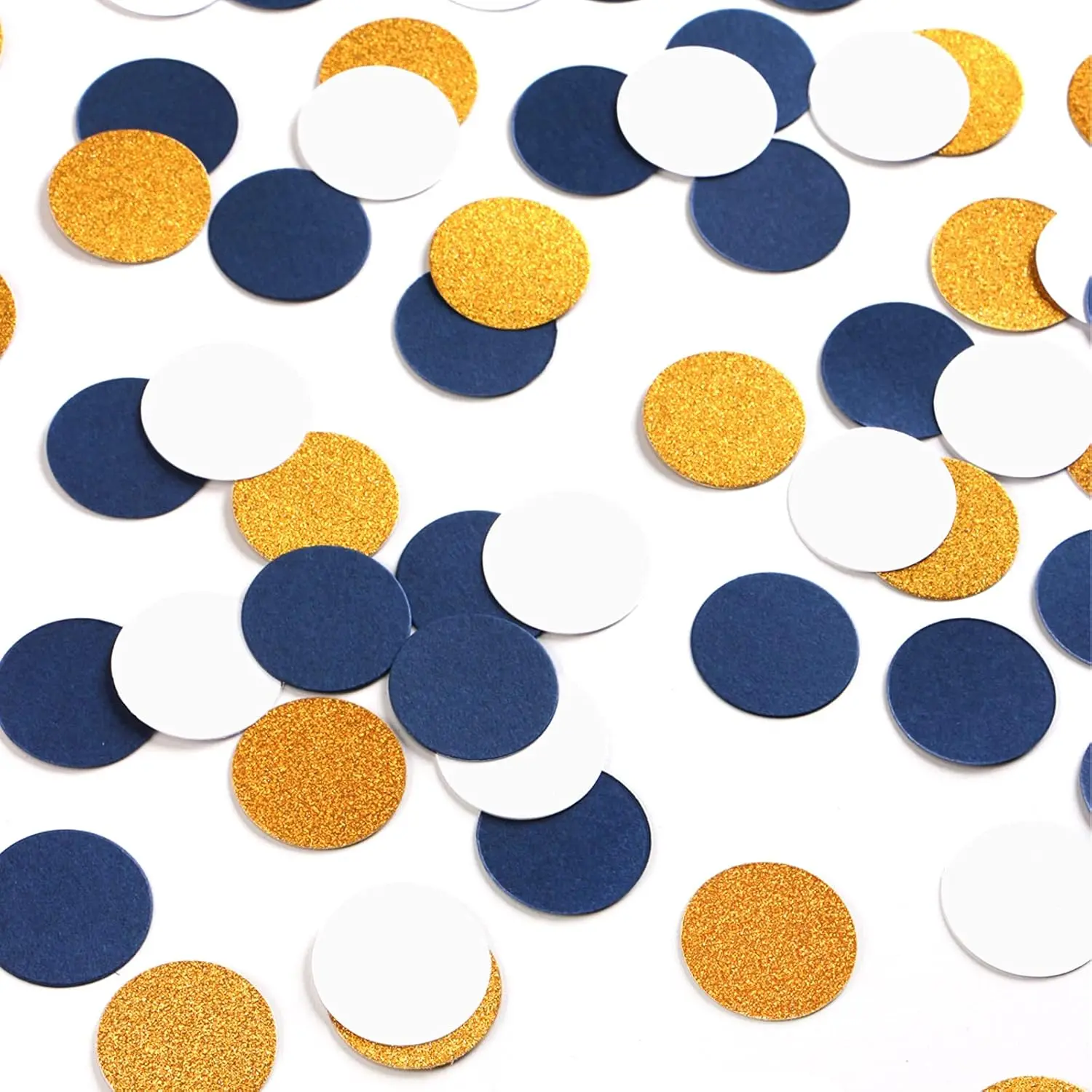 Navy Blue White  Confetti Birthday Decorations for Boys Glitter Paper decor Sprinkles Biodegradable Table Confetti Round for Graduation Wedding  Shower Party  300 count
