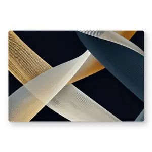 MWW C1MP2436RRWX7U 24x36 in. Artistic Ropes of Destiny Large Metal Photo Wall Art, White Light Decoration, for Elegant Home Artwork Supplies