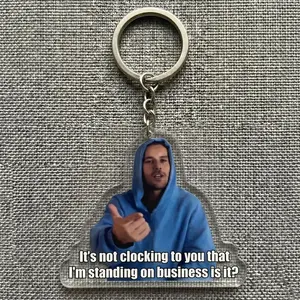 Standing on Busines Bieber Meme Keychain, Funny Quote Keychain, Cute Keyring, Pop Culture Gift, Bag Charm, Gift for Fans