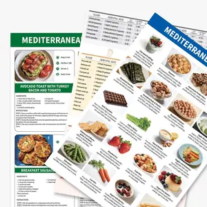 3-Count Mediterranean Diet Meal Guide - Beginner-Friendly Ingredient Sticker, Foods To Limit, Lunch & Breakfast Recipes, Easy Chart Brochure Cookbook for Healthy Living (Office Personal Organiser Accessory)