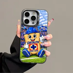 Cruz Azul Campeon Team Soccer Phone Case, iPhone 17 Promax Phone Case Anti Drop Case Suitable For IPhone 16 15 14 13 12 11 Xs Plus Samsung S25 S24 S23 S22 Ultra FE Acrylic Protective Shockproof Rugged Case Football, Gift for fan