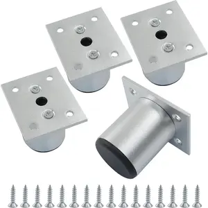 4 count 2 Inch  Alloy Furniture ,  Adjustable Round Support  with 1.5 Inch Diameter for Cabinet, Sofa, Table, Chair, Desk, Kitchen Shelves