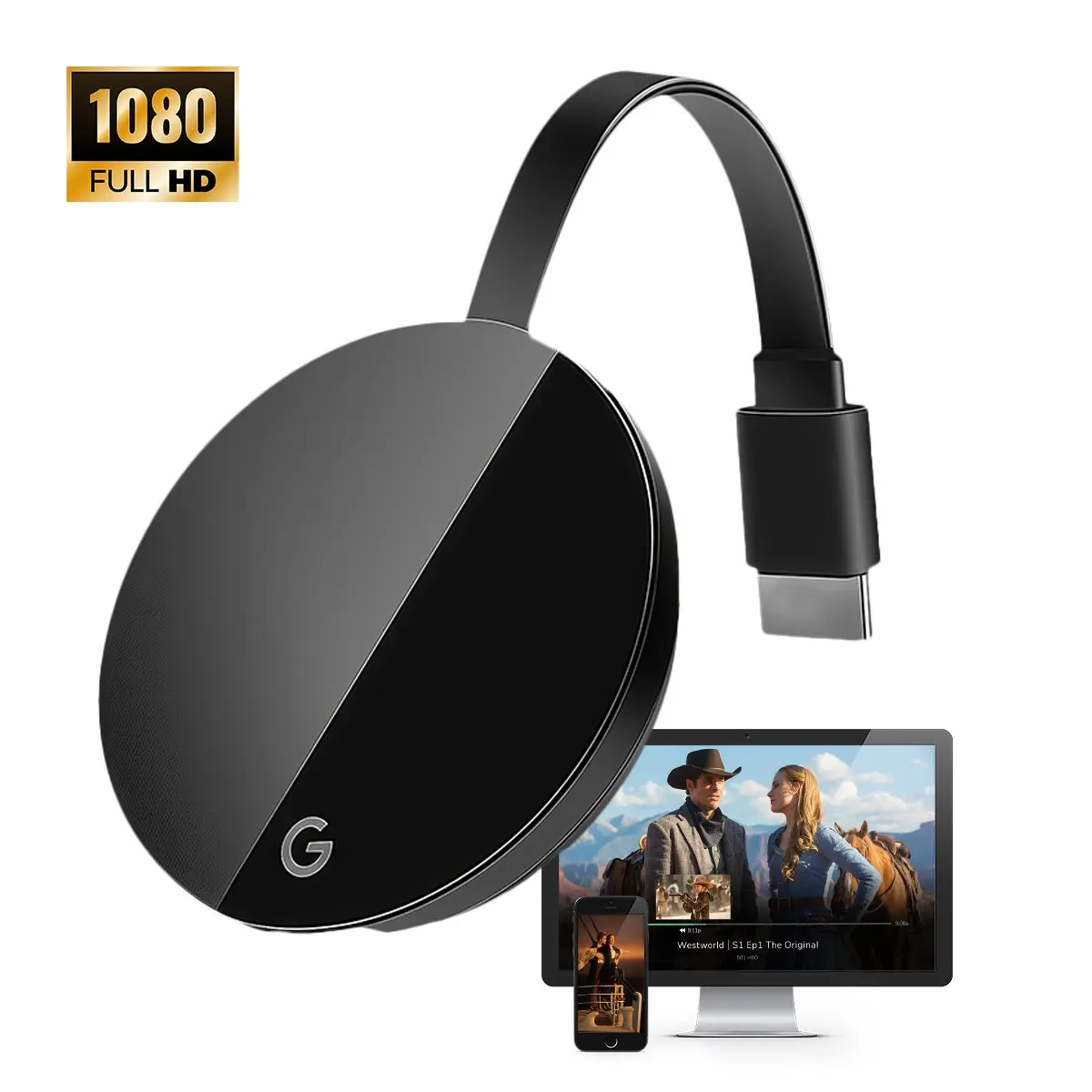 2026 Wireless HDMI Transmitter and Receiver 98.4FT/30M,4K Decode 1080P Output Wireless HDMI Extender,2.4G Plug&Play Portable Wireless,for Streaming Video and Audio to Monitor from Laptop/TV Box, Screen Mirroring Adapter Tech Gadgets