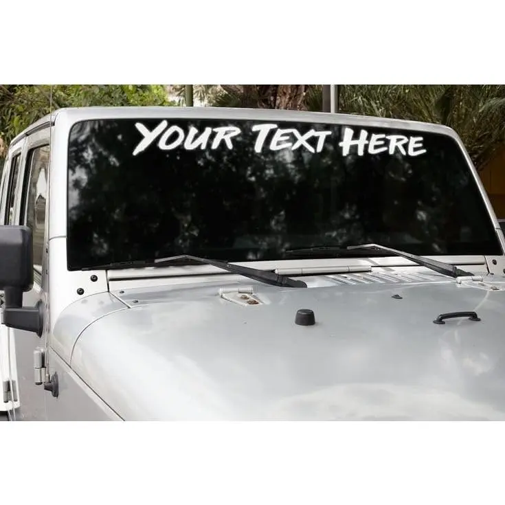 Customizable Car Windshield Vinyl Decal - Waterproof, Peel & Stick, Durable for Vehicles, Laptops, Storefront Windows with Fully Customizable Text & Colors
