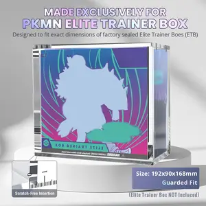 5mm Acrylic Stackable Display Box for Elite Trainer Boxes (etb), Trade Card Box, Card Hobby Box, High-Quality Rectangular Protection Case, Magnetic Closure, Transparent Durable