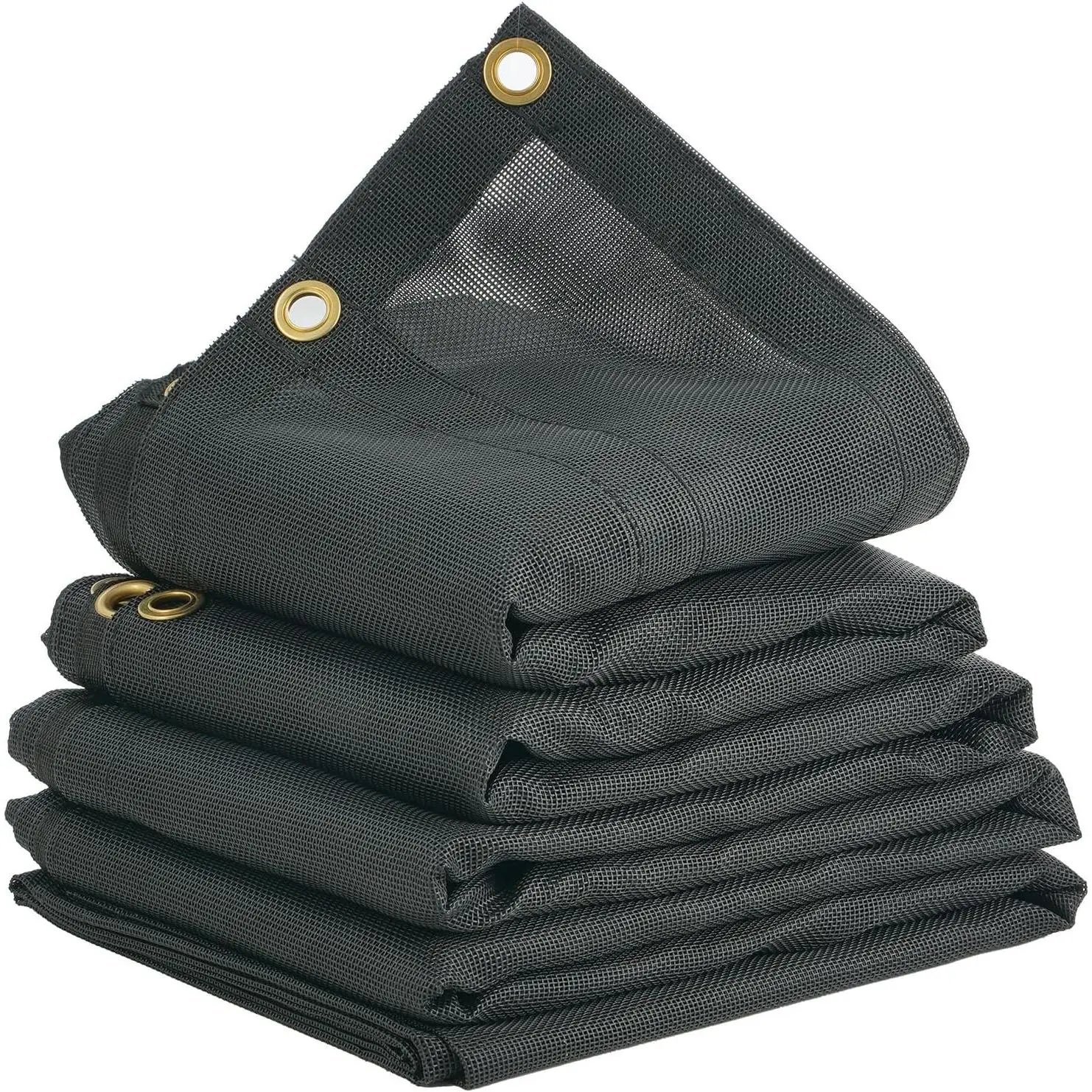 7x18 ft PVC-Coated Heavy-Duty Utility Mesh Dump Truck Tarp, 5.5" 18oz Double Pockets, Brass Grommets, Reinforced Seams, Double-Needle Stitch Webbing for Manual/Electric Dump Truck Systems, Cargo Hauls