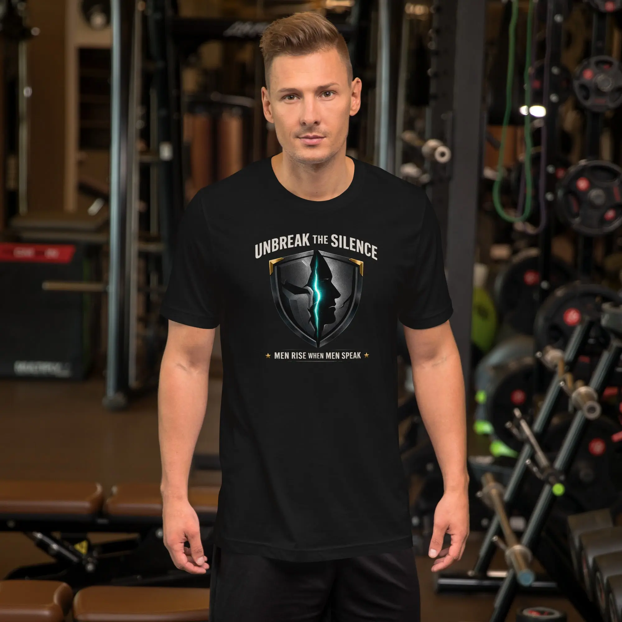 Unbreak The Silence Men’s Mental Health Shirt – Men Rise When Men Speak Awareness Tee advocate short-sleeve round neck cotton