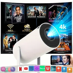Mini Portable Projector Smart Projector with WiFi 5 BT 5.2 Screen Adjustment 180-Degree Rotation Home Theater Video Projector Built-in Android 11.0 Operating System Valentine's Day Gift upgraded