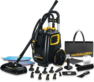 Deluxe Canister Steam Cleaner, 2-Hour Runtime, Chemical-Free, 23 Accessories: Mop Head, Brushes & More - Built for Home, Tile, Carpet, Furniture, & Personal Car Detailing
