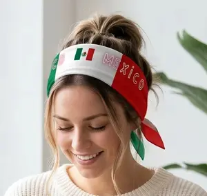 Mexico  national flag headscarf， 2026 Football season, midsummer，  Flag Headband - Fan,Multiple countries available， Spectator Cheer Prop Support - Sports Events, Festival Activities, Football Matches, and Daily Wear Sports Cheer Headwear