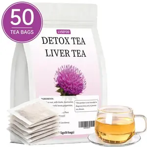 Premium Liver and Kidney Cleanse Detox Tea Dandelion Root Licorice Root Peppermint Burdock Root Nettle Leaf 50 Tea Bags 3.5 oz Herbal Cleansing No Caffeine Healthy Tea Bags