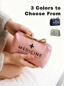 Portable Medicine Bag, Large Capacity First Aid Kit, Vintage Women's Medicine Bag, Small Pill Box and Emergency Bag, Travel Outdoor Essential, Travel Safety Kit