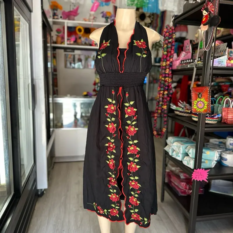mexican embroidered halter dress Gari Dress In Gardenia Embroidery main image 0