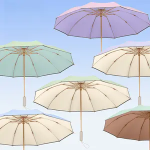 Automatic Reverse Folding Rain Umbrella, Dual-Use for Women, High Aesthetic Colorful Handle, Large Sun Protection UV Block Shade