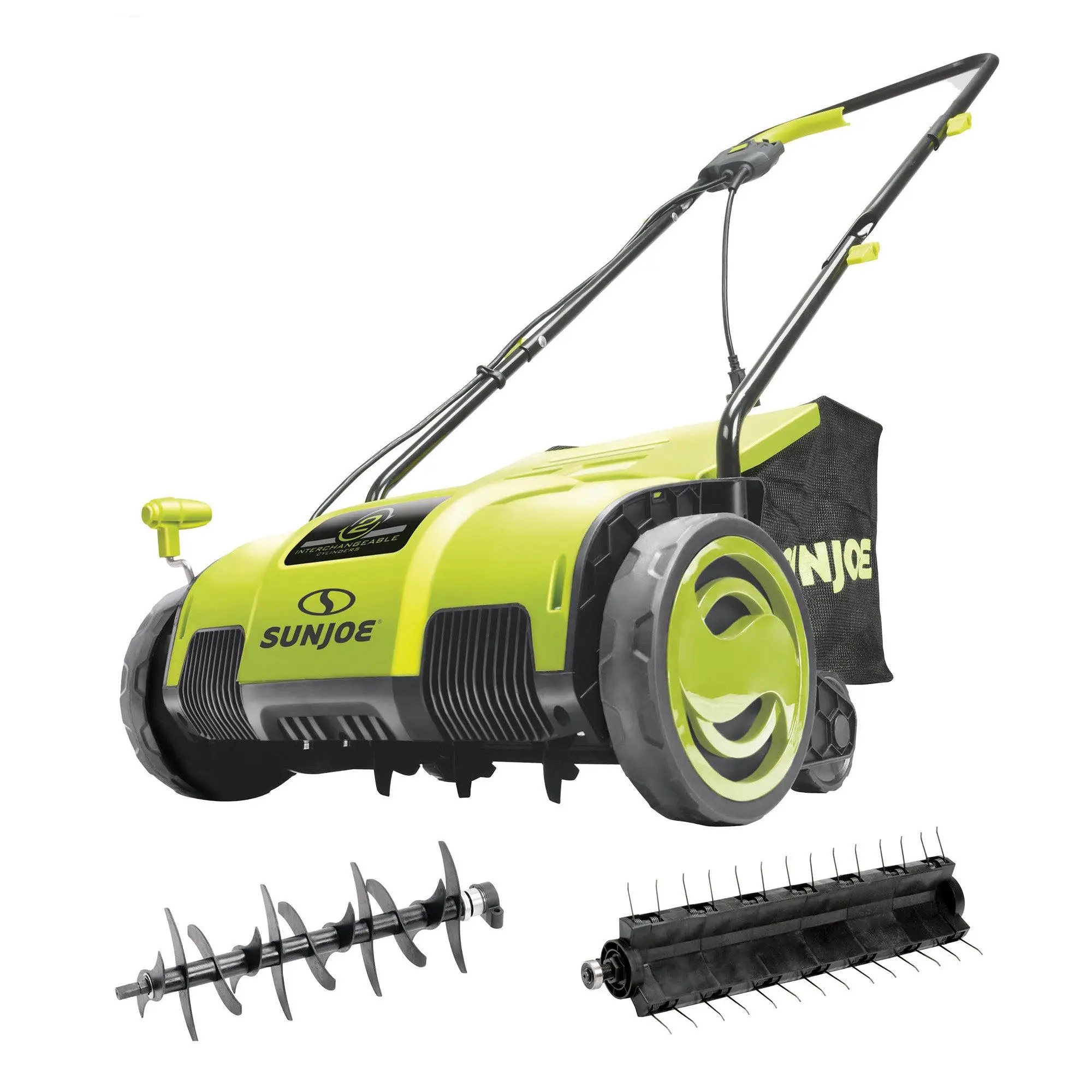 Sun Joe 12.6-Inch Electric Lawn Dethatcher and Scarifier, 12 Amp, Green, AJ798E