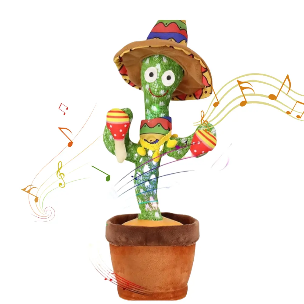 EMOIN Drum Cactus Toy, Talking Singing cactus Toys, Repeats & Recording ...