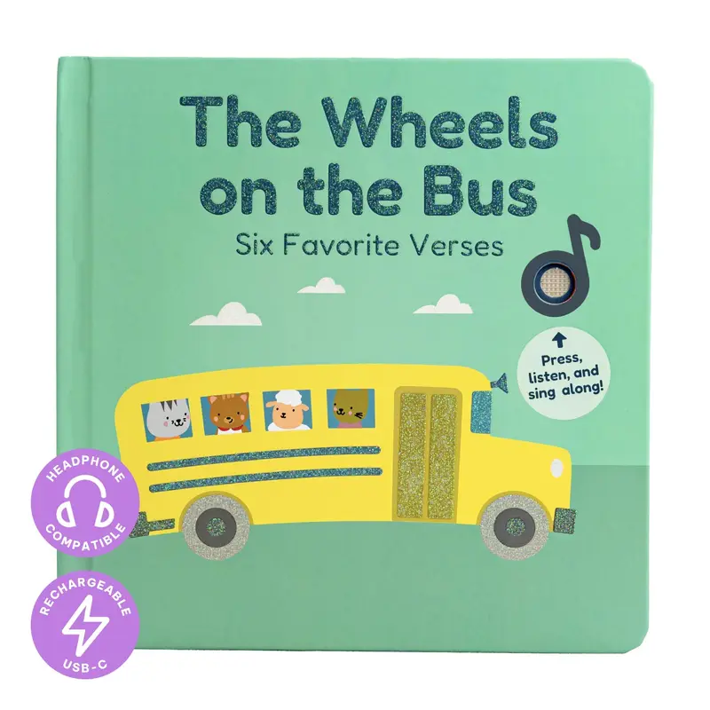Cali's Books Wheels On The Bus Press-and-Sing-Along Musical Nursery Interactive Toy Book, Children's Literature & Art Gift for Babies