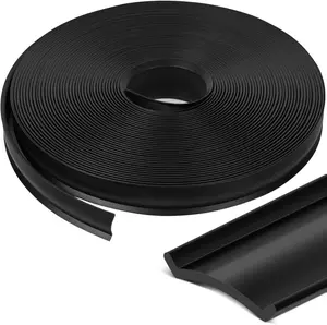 PVC caravan water guide strip, self-sealing slot for water drainage and dust prevention, anti-ultraviolet caravan water guide strip, waterproof screw cover corner, suitable for camping travel trailers, boat access, black carbon fiber windows