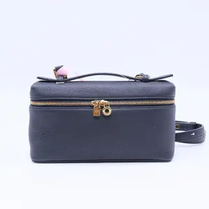 Pre-owned Loro Piana Leather Crossbody Bags Navy Blue Extra Pocket L19 Pouch Twins LDJ4276