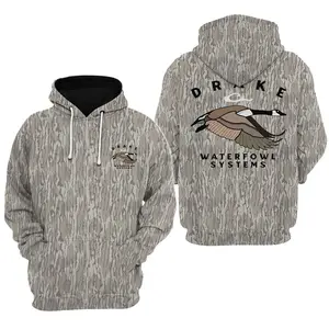 Drake Waterfowl Systems Hunting Hoodie for Men and Women Outdoor Camo Hoodie, Mosy Oakk Bottomland, Vintage 3D , Gift Idea, Gift for Dad or Husband,Perfect For Outdoor Enthusiasts