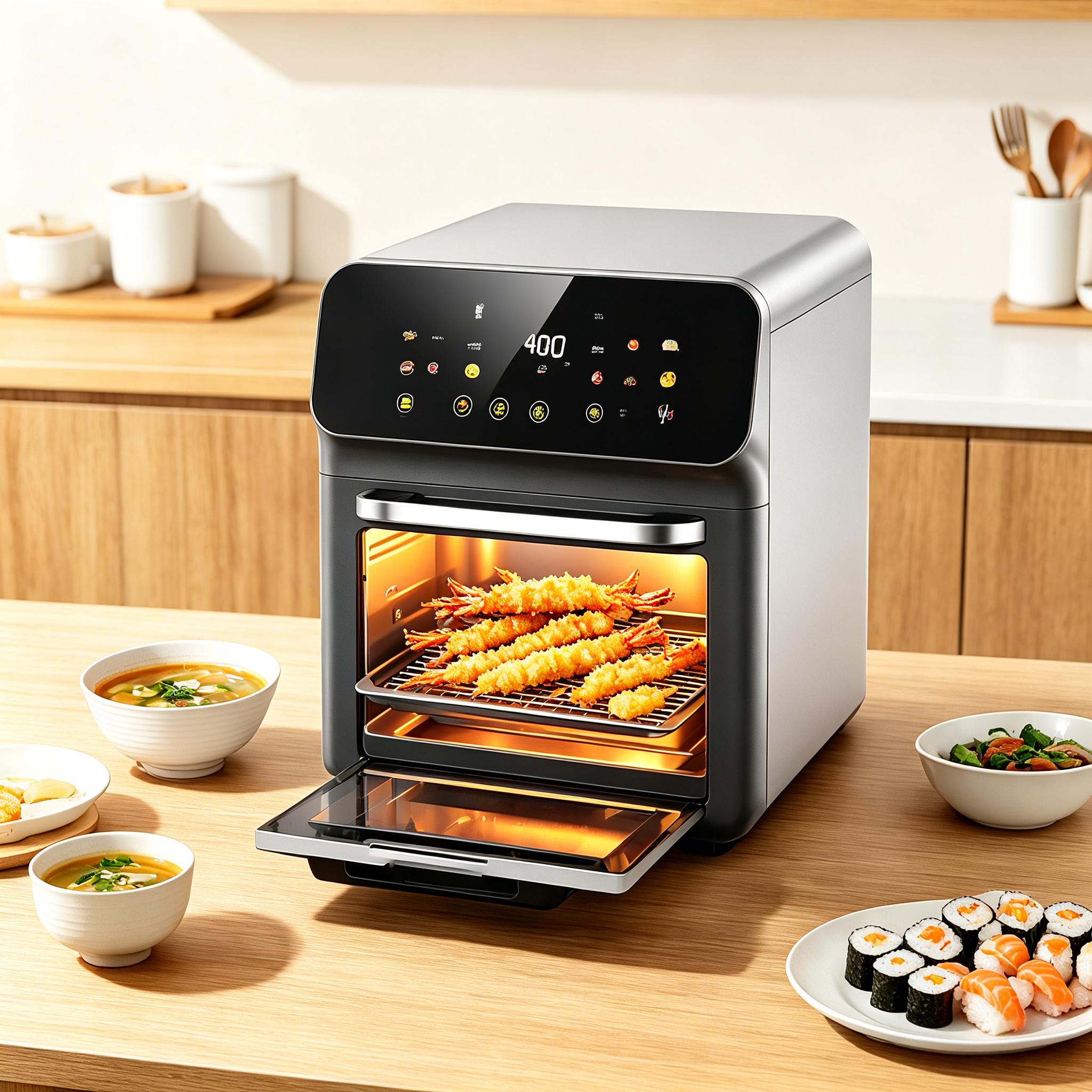 1pc Family Smart Air Fryer Oven, Touch Screen Visible Window, Stainless Steel Non-Stick, Low Oil Healthy, Multifunctional for Roasting Baking Frying, Countertop French Fries Maker for Home Kitchen Daily Use Glass