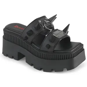 Demonia Wrath-13 Black Vegan Leather Sandals Demonia Wrath-13 Black Vegan Leather Sandals