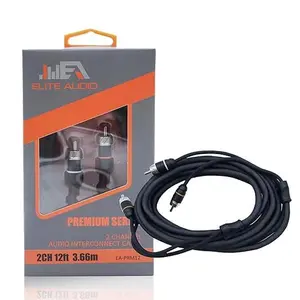 Elite Audio EA-PRM12 RCA Cable 12ft 2 Channel Male to Male OFC Copper Twisted Pair