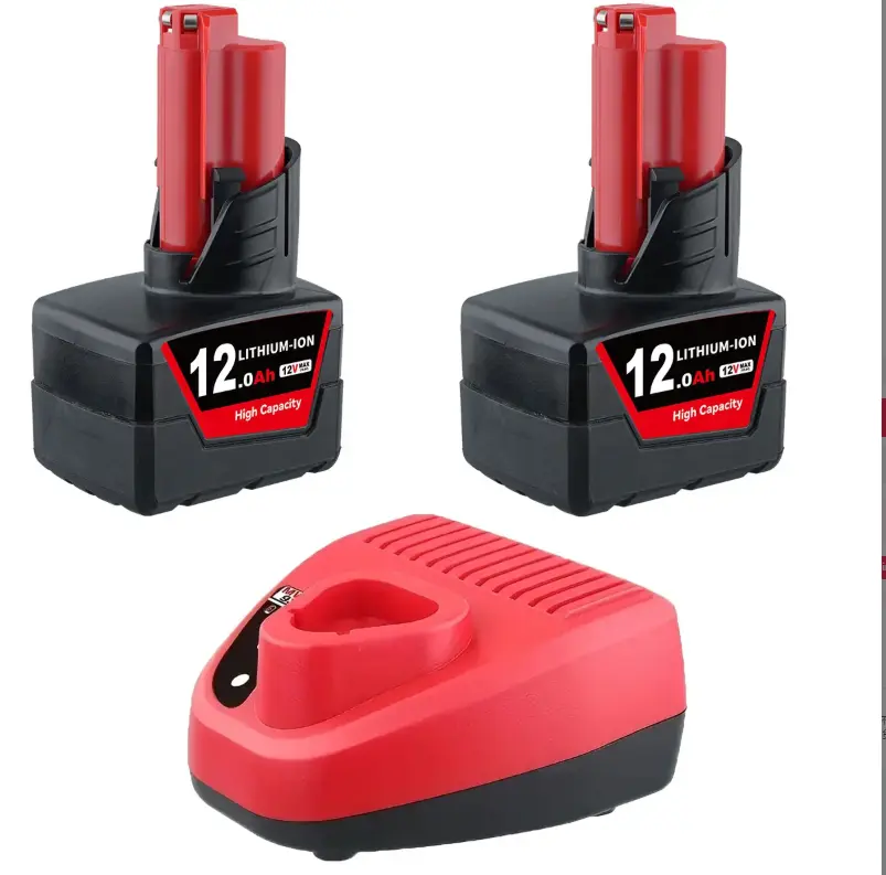 12V Max (10.8V) 12000mAh High-Capacity Lithium-Ion Replacement Batteries, 18650 Cells with Intelligent Full-Range Safety Protection, Automatic Power Cut-Off, Low Attenuation & Stable Cycle Performance, Compatible with M12 Series Cordless Power Tools