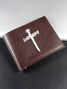 Christian Nail Cross Graphic Bifold Wallet, Gender-Neutral Slim Card Case, Heartfelt Graduation Gift for Students, Ideal for Back to School, New Job, Promotion