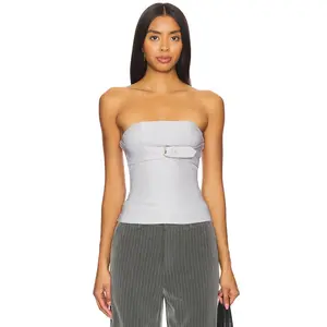 superdown Capri Strapless Top in Grey