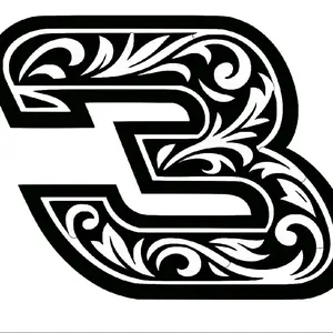 Dale Earnhardt 3 Tooled Sold and Outline Design for Car Stickers and Decals