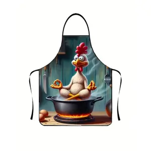 1PC Cartoon Funny Chicken Pattern Men's and Women's Apron