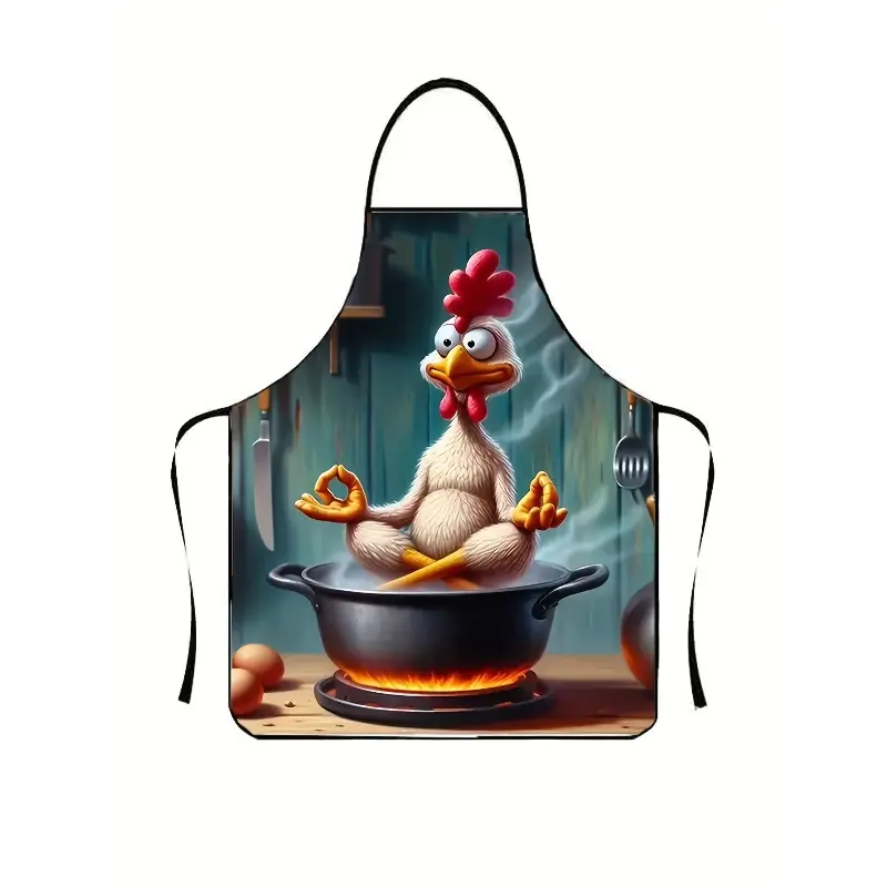 1PC Cartoon Funny Chicken Pattern Men's and Women's Kitchen Cooking Apron Novelty Cooking Aprons