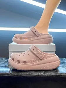 Women's Summer Eva Sandals, Thick Sole Slip-On Design, Anti-Slip Soft Bottom, Height-Boosting Footwear, Ideal for Outdoor Wear, Non Slip Slippers, Affordable Sandals
