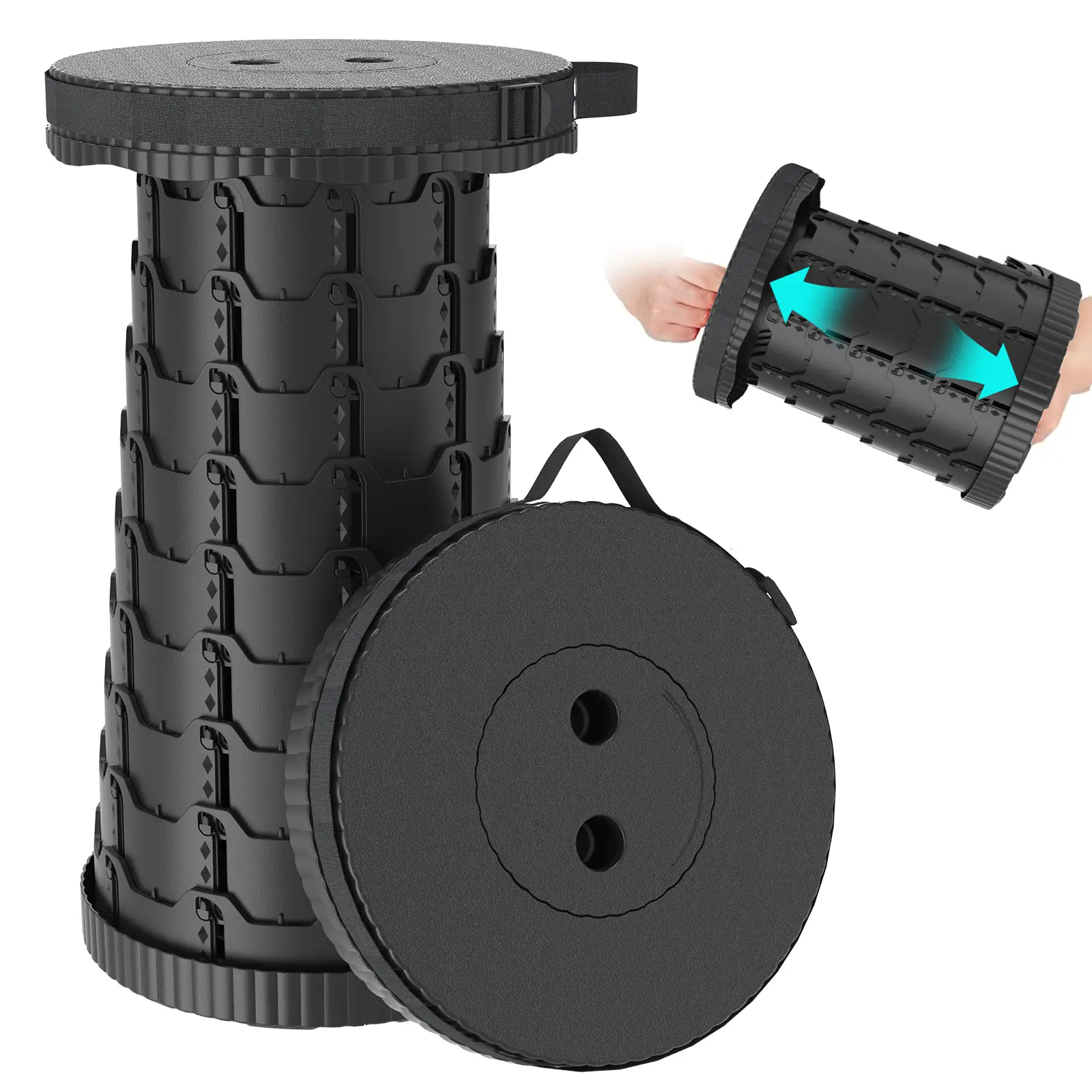 Upgraded Collapsible Stool,Portable Stools,Telescoping Stool, Max Load Capacity 400lbs,Suitable for Outdoor Picnic Camping Gardening Fishing Hiking