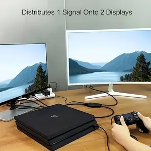 Mini 4K Series HDMI 1-In-2-Out Splitter, HD Video Mirroring, Multi-Link Dc Output, Compatible with Camera-Ready Computers