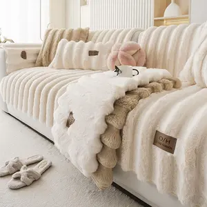 Solid Color Sofa Cover, Sofa Slipcover, 1 Count Non-slip Soft Comfortable Sofa Protector, Sofa Protective Cover for Home Living Room Dormitory Hotel