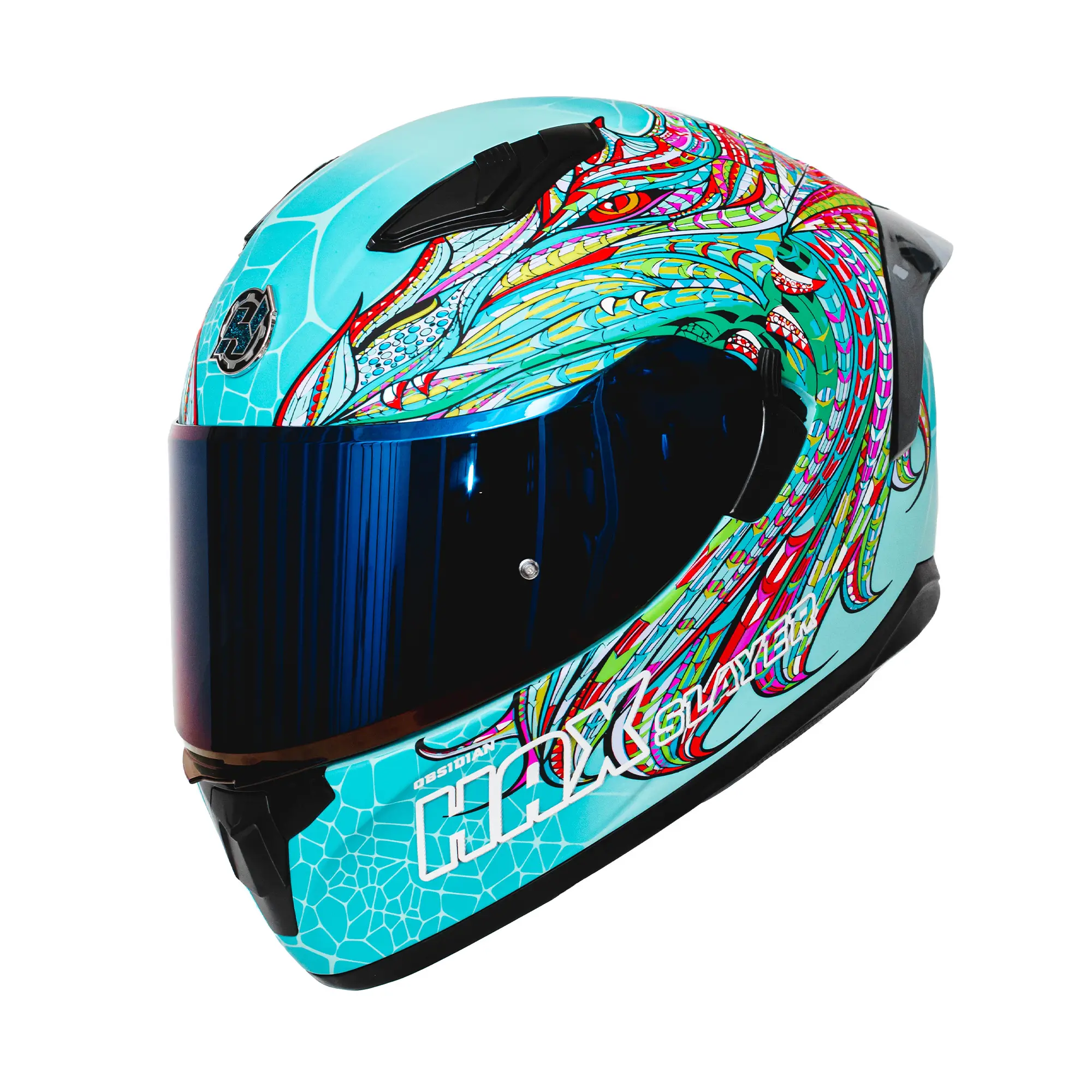 HAX Alebrije Dragon Slayer Turquoise Motorcycle Helmet DOT & ECE Certified  Aerodynamic Design with Dual Visors and Multiple Ventilation Channels -  TikTok Shop