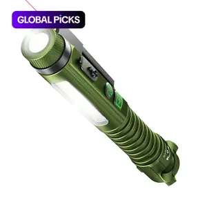 PASIION EDC Rechargeable Flashlight, 800-Lumen Small Flashlight with Magnetic Clip & Base, 11-Mode LED Flashlight, Glass Breaker & Bottle Opener, USB-C Flashlight for Working, Home and Emergency, Multifunctional Flashlight #GLOBAL PICKS