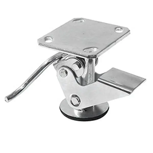 Global Industrial 241851C Best Value Floor Lock, 2000lb Capacity, Zinc-Plated, Rubber Pad for 6 in. Casters, Industrial User-Focused Hardware Lock