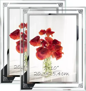 8x10 Picture Frame Set of 2, Glass Photo Frame 8 by 10 for Tabletop, Horizontally or Vertically