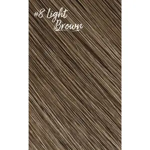 Professional Hand Tied Weft Hair Extensions #8 Light Brown