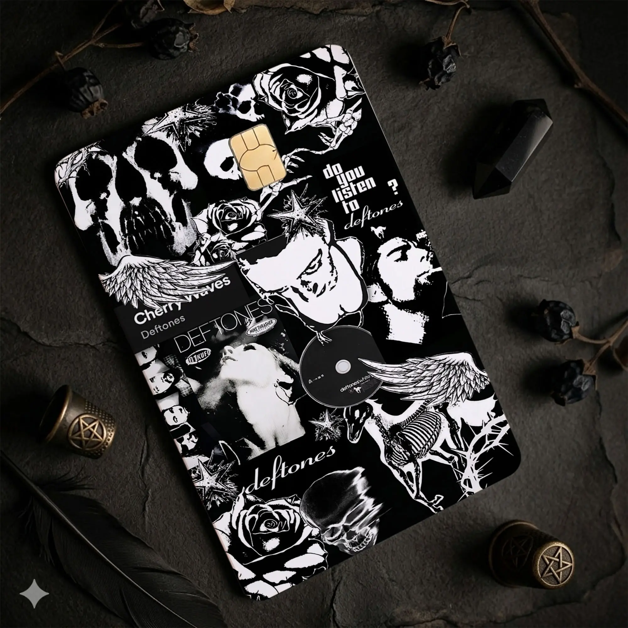 Deftones Rock Music Credit Card Skin, Around The Fur Debit Card Decals,Y2K Nu-Metal Premium Matte Vinyl Stickers for Rock Music Fans