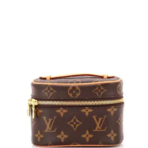 Pre-owned Louis Vuitton Canvas Coated Toiletry Bags Nice Vanity Case Monogram Canvas Nano by Rebag